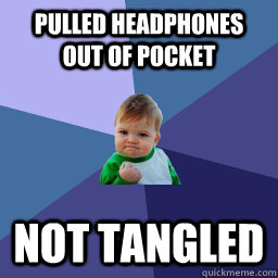 Pulled Headphones out of pocket Not tangled  