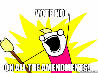 Vote No on all the amendments!   All The Things