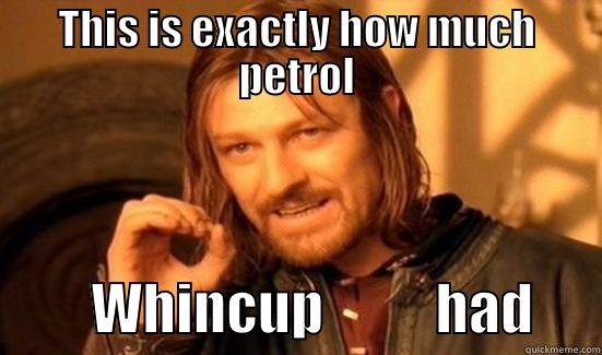 THIS IS EXACTLY HOW MUCH PETROL          WHINCUP          HAD      Boromir