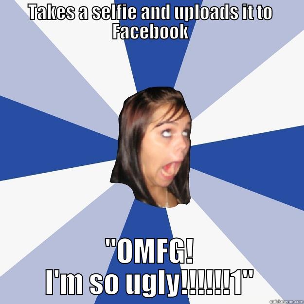 TAKES A SELFIE AND UPLOADS IT TO FACEBOOK 