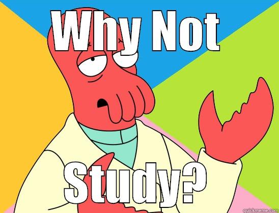 You should be studying - WHY NOT STUDY? Futurama Zoidberg 