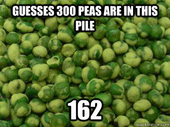 guesses 300 peas are in this pile 162  wasabi peas