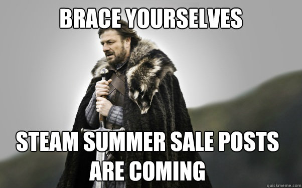 BRACE YOURSELVES Steam Summer sale posts are coming  Ned Stark
