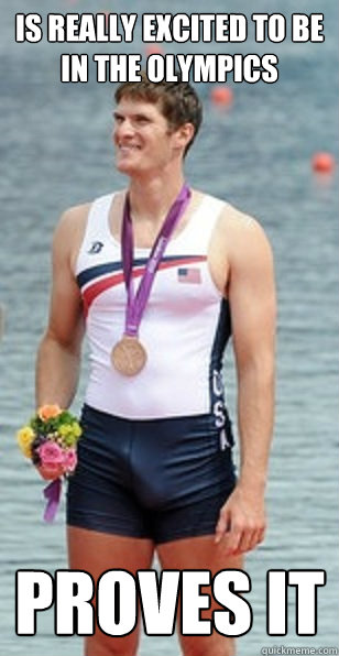 Is really excited to be in the olympics proves it  Good Guy Rummel