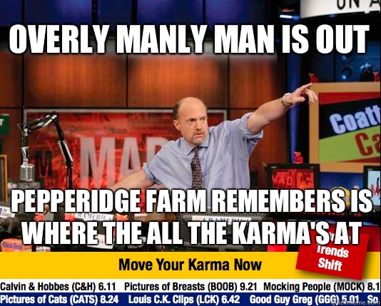 Overly manly man is out Pepperidge farm remembers is where the all the karma's at  Mad Karma with Jim Cramer