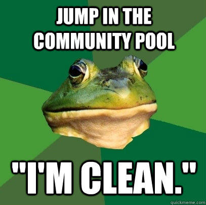 Jump in the community pool 