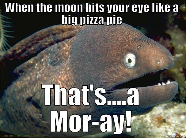 WHEN THE MOON HITS YOUR EYE LIKE A BIG PIZZA PIE THAT'S....A MOR-AY! Bad Joke Eel