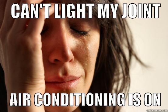    CAN'T LIGHT MY JOINT       AIR CONDITIONING IS ON  First World Problems