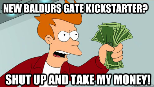 New baldurs gate kickstarter? shut up and take my money! - New baldurs gate kickstarter? shut up and take my money!  Fry shut up and take my money credit card