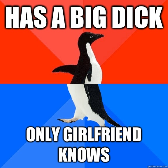 Has a big dick Only girlfriend knows  Socially Awesome Awkward Penguin