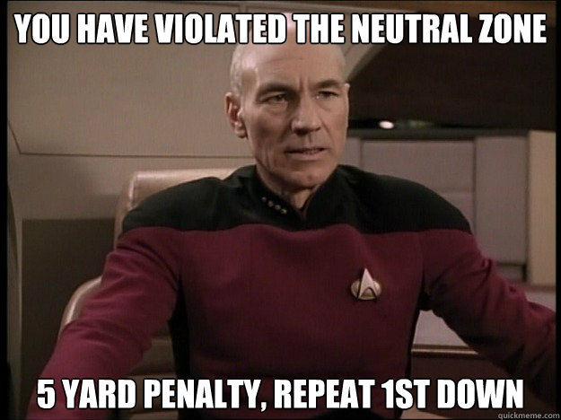 You have violated the Neutral Zone 5 Yard Penalty, Repeat 1st Down - You have violated the Neutral Zone 5 Yard Penalty, Repeat 1st Down  Misc