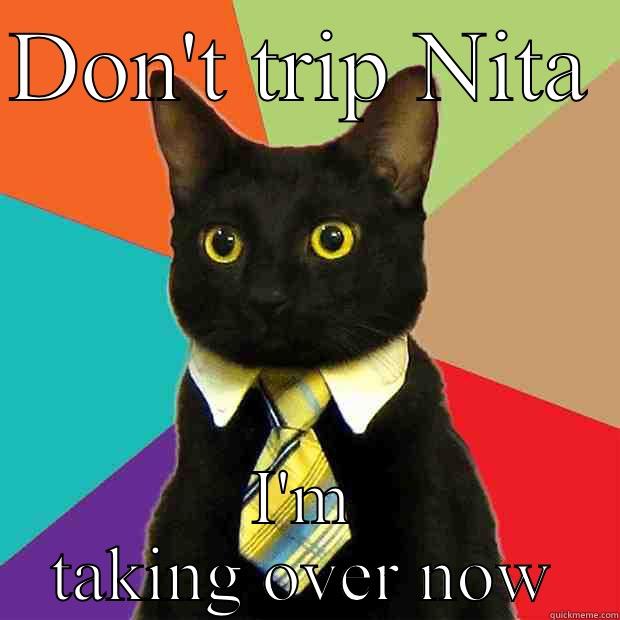 DON'T TRIP NITA  I'M TAKING OVER NOW Business Cat