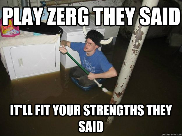 Play zerg they said It'll fit your strengths they said  Do the laundry they said