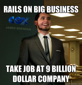 rails on big business take job at 9 billion dollar company - rails on big business take job at 9 billion dollar company  Success Chunk
