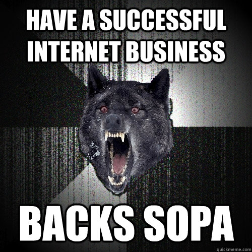 Have a successful internet business Backs SOPA  Insanity Wolf