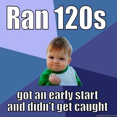 RAN 120S GOT AN EARLY START AND DIDN'T GET CAUGHT Success Kid