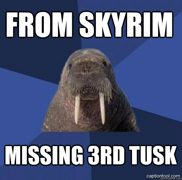 From Skyrim missing 3rd tusk - From Skyrim missing 3rd tusk  Walrus NOT Horker