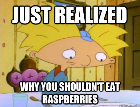 just realized why you shouldn't eat raspberries  Hey Arnold Problems