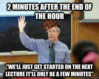 2 minutes after the end of the hour 