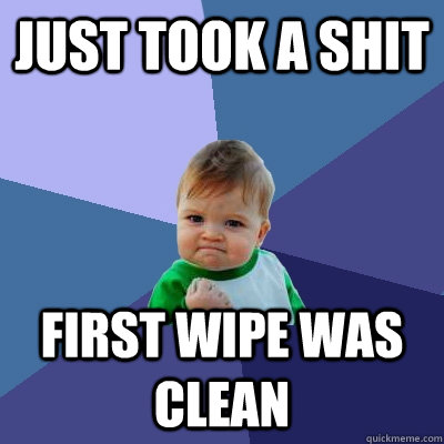 Just took a shit First wipe was clean  Success Kid