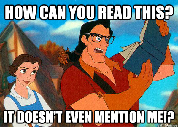 how can you read this? it doesn't even mention me!?  Hipster Gaston