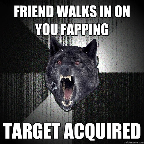 Friend walks in on you fapping Target Acquired   Insanity Wolf