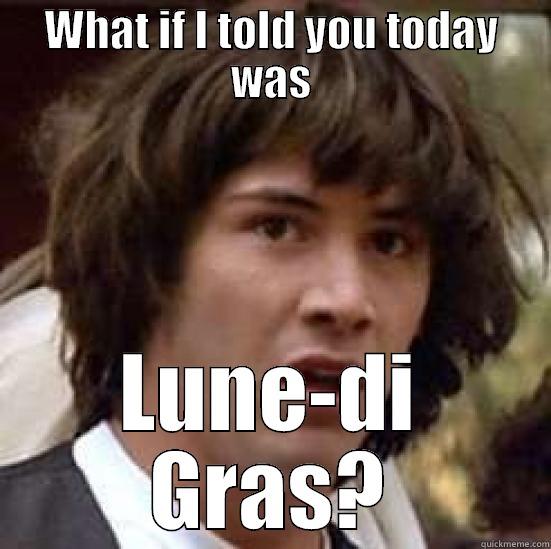 WHAT IF I TOLD YOU TODAY WAS LUNE-DI GRAS? conspiracy keanu