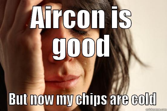 AIRCON IS GOOD BUT NOW MY CHIPS ARE COLD First World Problems