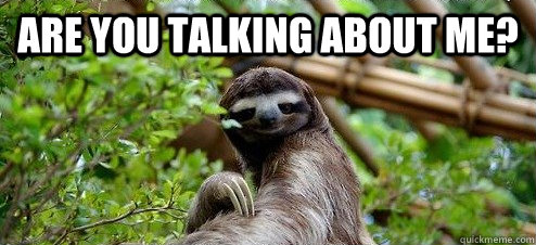 Are you talking about me?  - Are you talking about me?   sassy sloth
