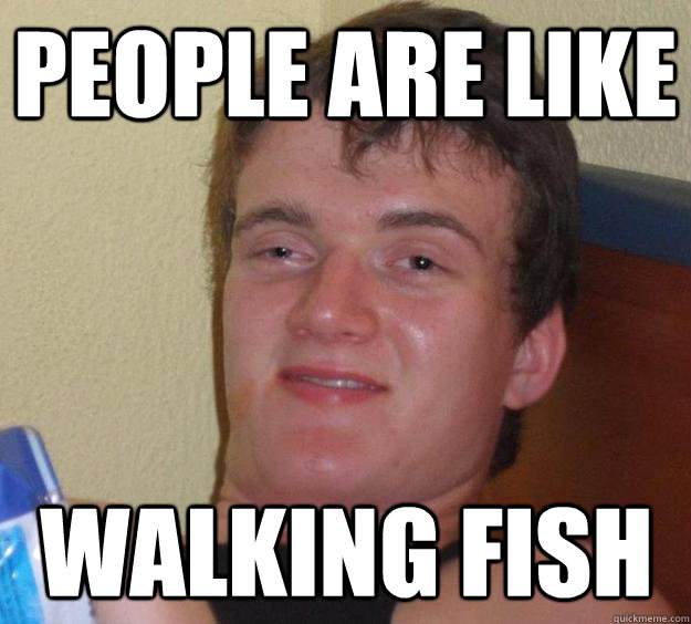 people are like walking fish  10 Guy