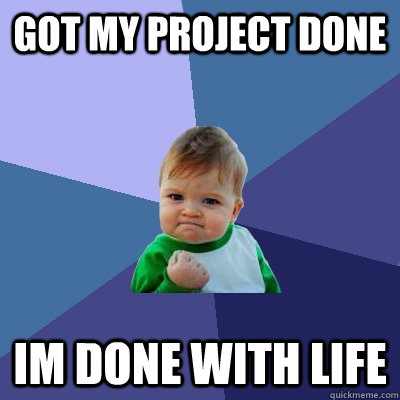 Got my project done  Im done with life  Success Kid