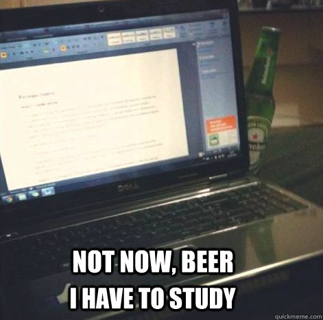 Not now, Beer I have to study  
