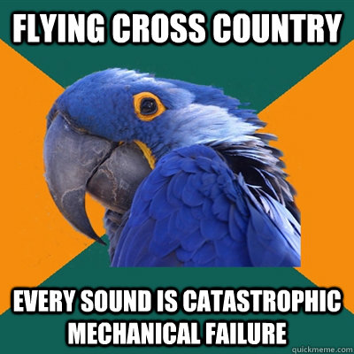 Flying cross country Every sound is catastrophic mechanical failure   Paranoid Parrot