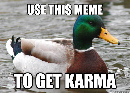 Use this meme to get karma  Actual Advice Mallard