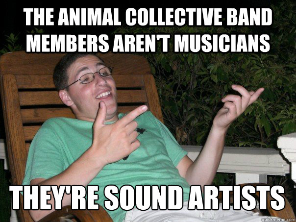 the animal collective band members aren't musicians they're sound artists   Scumbag Ben