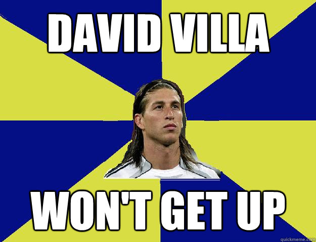 david villa won't get up - david villa won't get up  Sergio ramos garcia