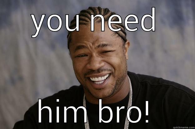 you need him bro - YOU NEED HIM BRO! Xzibit meme