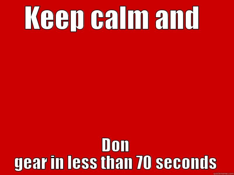 KEEP CALM AND  DON GEAR IN LESS THAN 70 SECONDS Misc