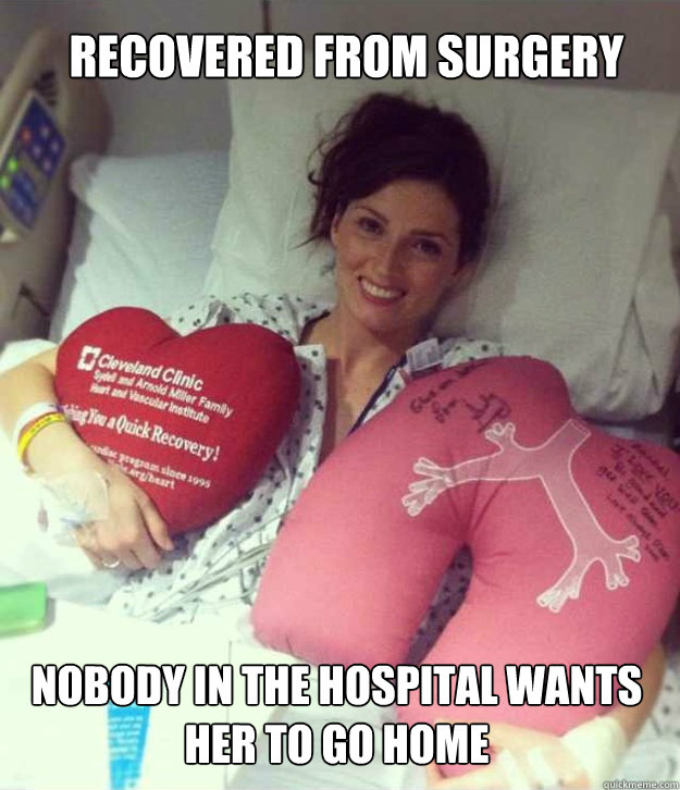 RECOVERED FROM SURGERY nobody in the hospital wants her to go home  Ridiculously Photogenic Surgery Girl