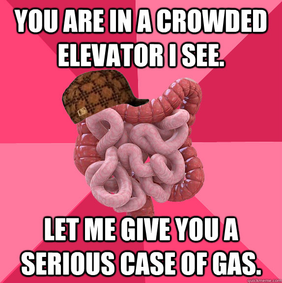 You are in a crowded elevator I see. let me give you a serious case of gas.  Scumbag Intestines