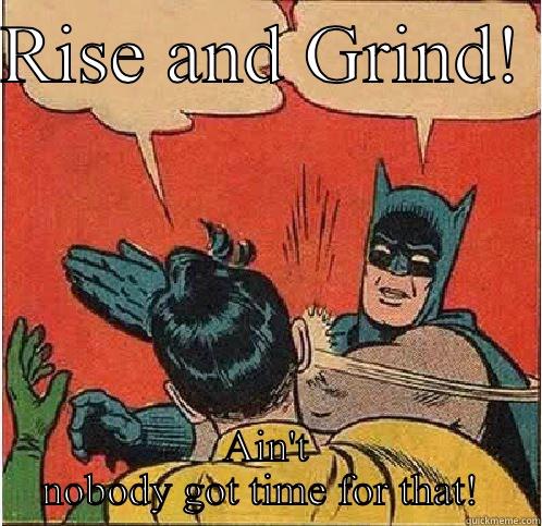RISE AND GRIND!  AIN'T NOBODY GOT TIME FOR THAT!  Batman Slapping Robin