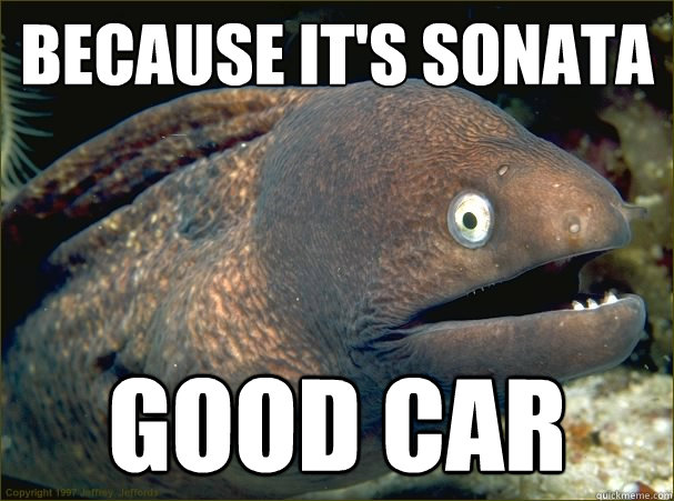 Because it's Sonata good car  Bad Joke Eel