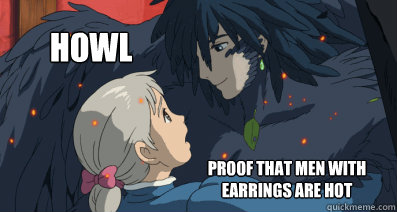 Howl Proof that men with earrings are hot  Howls Moving Castle