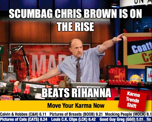 Scumbag Chris Brown is on the rise Beats Rihanna - Scumbag Chris Brown is on the rise Beats Rihanna  Mad Karma with Jim Cramer