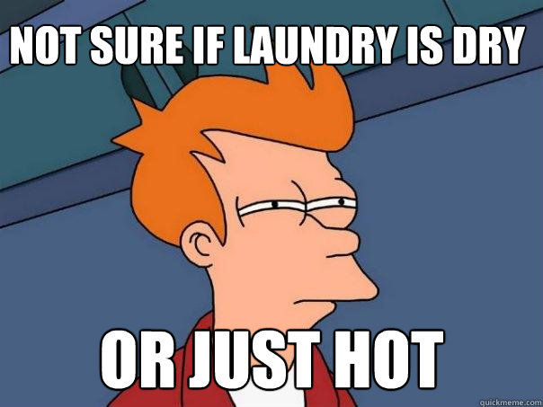 Not sure if laundry is dry or just hot  Futurama Fry