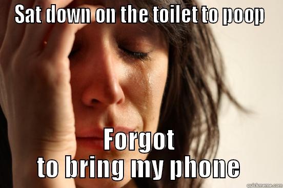 SAT DOWN ON THE TOILET TO POOP FORGOT TO BRING MY PHONE First World Problems