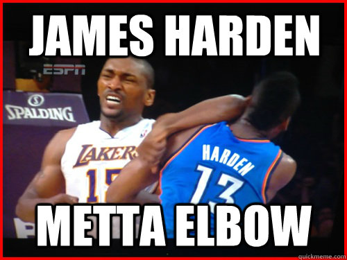 James Harden METTA ELBOW - James Harden METTA ELBOW  Metta World Peace