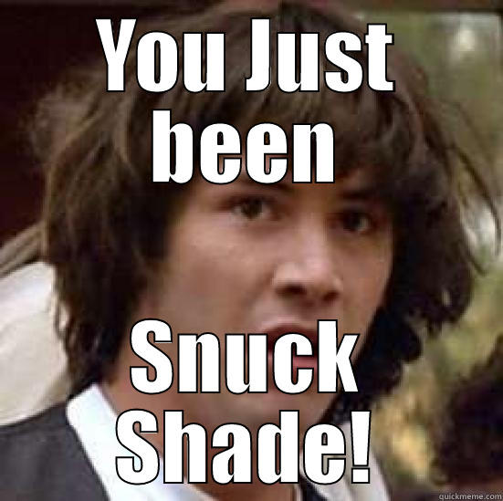 Snuck Shade - YOU JUST BEEN SNUCK SHADE! conspiracy keanu