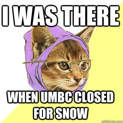 i was there when umbc closed for snow  Hipster Kitty