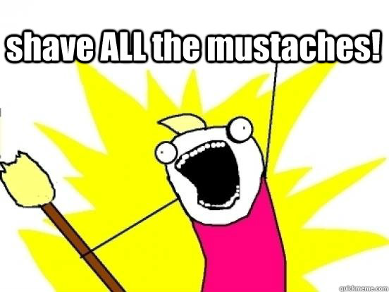 shave ALL the mustaches!   X All The Things